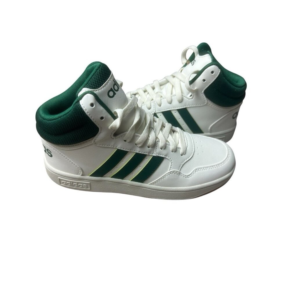 Adidas Boys Hoops Mid JS4134 White Basketball Shoes Sneakers Size 5.5 New
